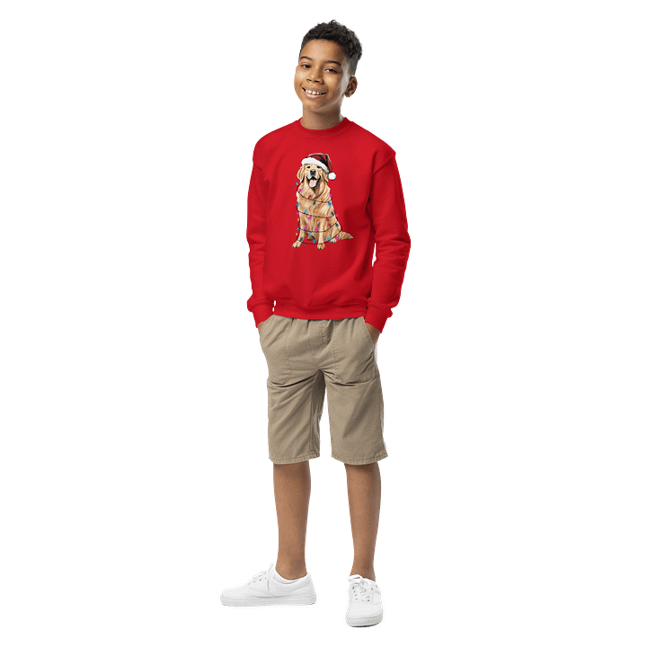 Funny Christmas Golden Retriever Youth Sweatshirt product image (3)