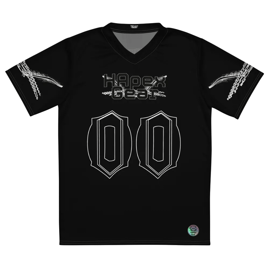 Recycled Unisex Sports Jersey - Black - Black HApex Gear Black Logo product image (2)