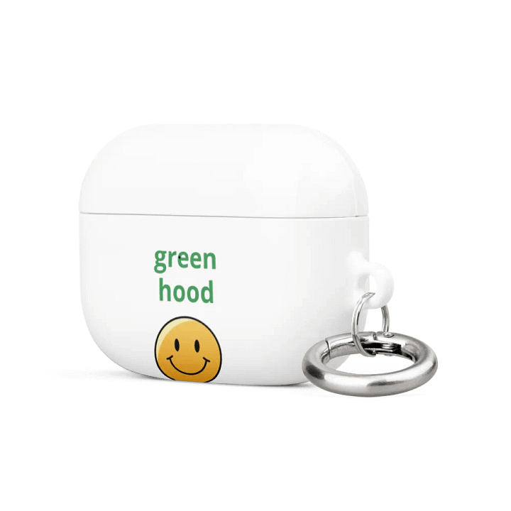 Melting Smiley All-Over Print AirPods® Case with the text greenhood product image (9)