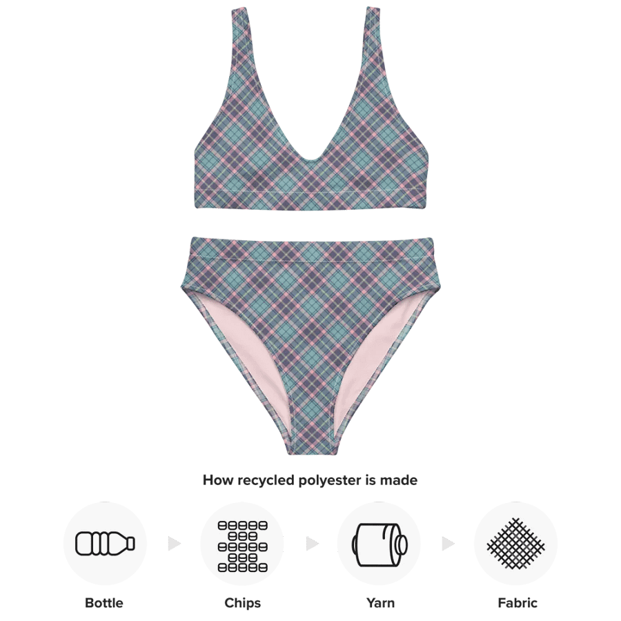 Light Green, Lavender, and Pink Plaid Bikini product image (10)