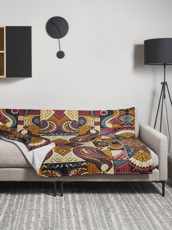 Maximalist Art Throw Blanket – Boho Eclectic Luxe product image (1)