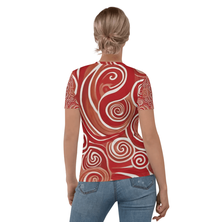 Funky Cherry Swirls Liquid Tie-Dye Women's Crewneck T-shirt product image (8)
