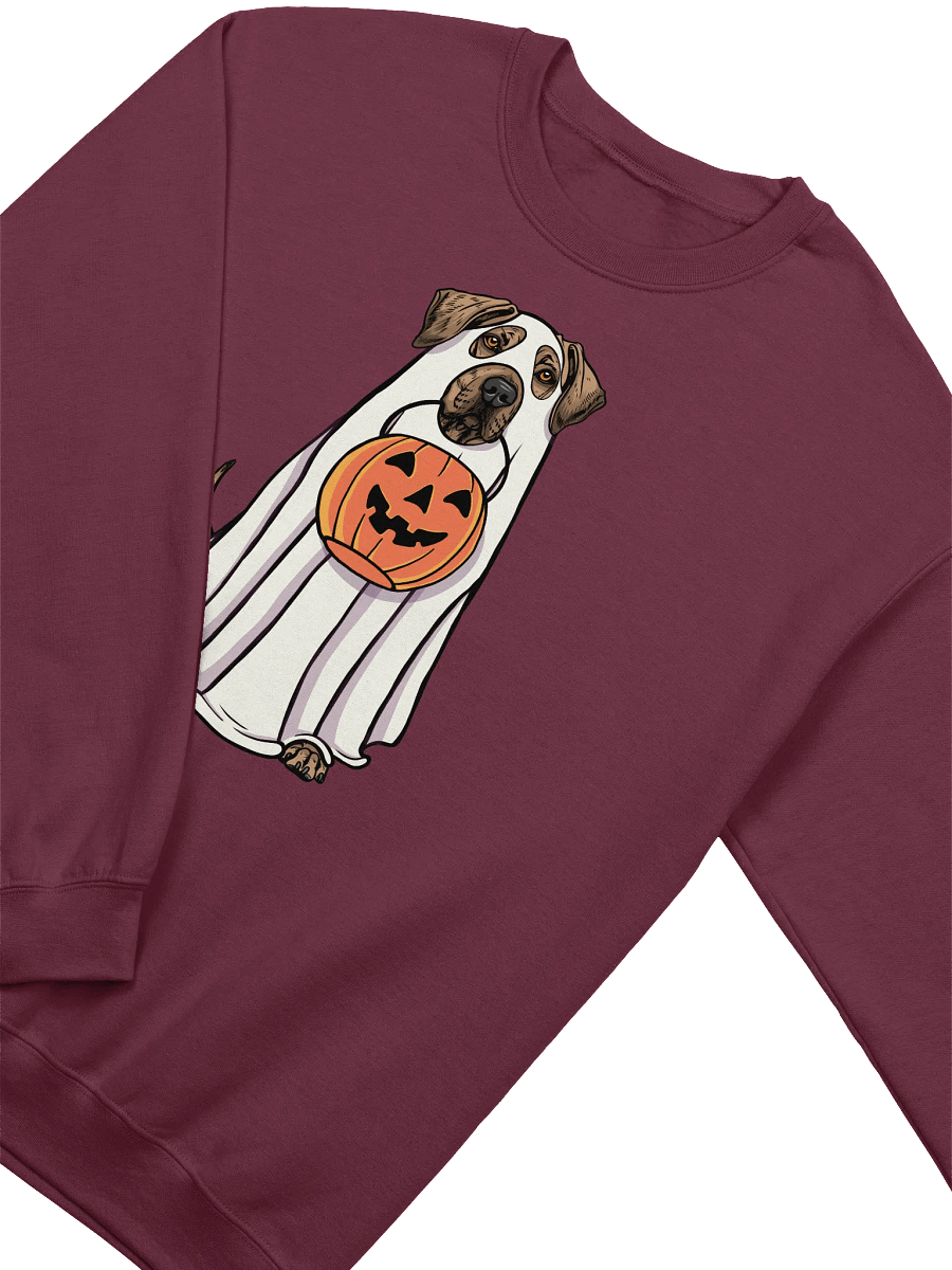 Funny Halloween Rhodesian Ridgeback(Wheaten) Sweatshirt | Funny Dog Wearing a Ghost Costume and Holding a Pumpkin Basket product image (13)