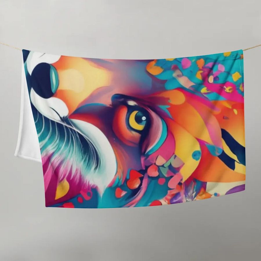 Pretty Floral Fox Face Throw Blanket product image (10)