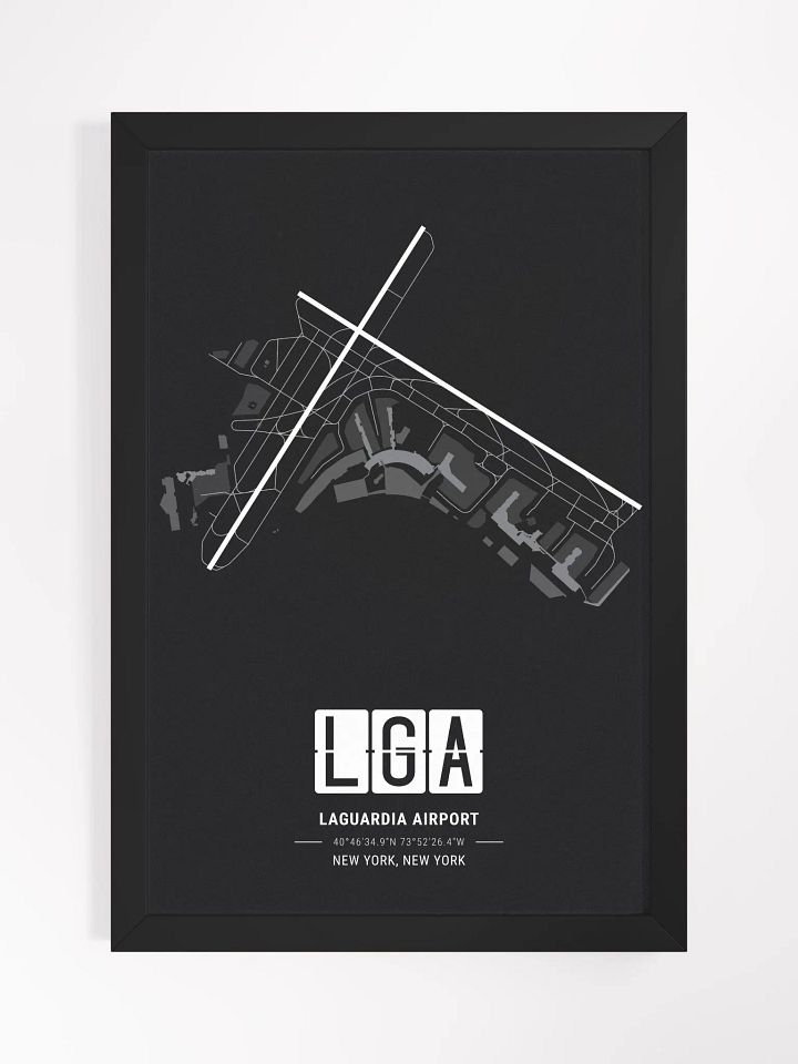 Framed Airport LGA Premium Map On Matt Paper product image (1)