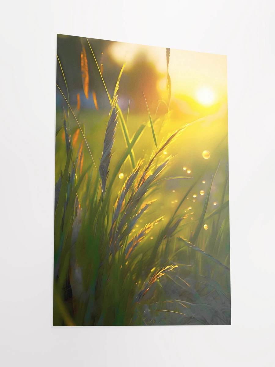 Golden Sunlight Shining Through Blades of Grass Matte Poster product image (4)
