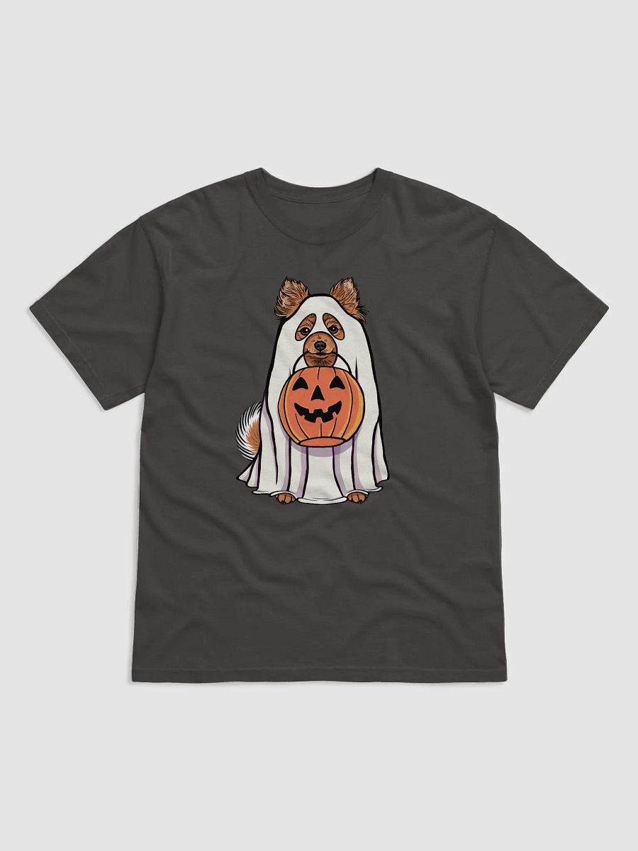 Funny Halloween Pomeranian T-Shirt | Funny Pomeranian Wearing a Ghost Costume and Holding a Pumpkin Basket product image (17)