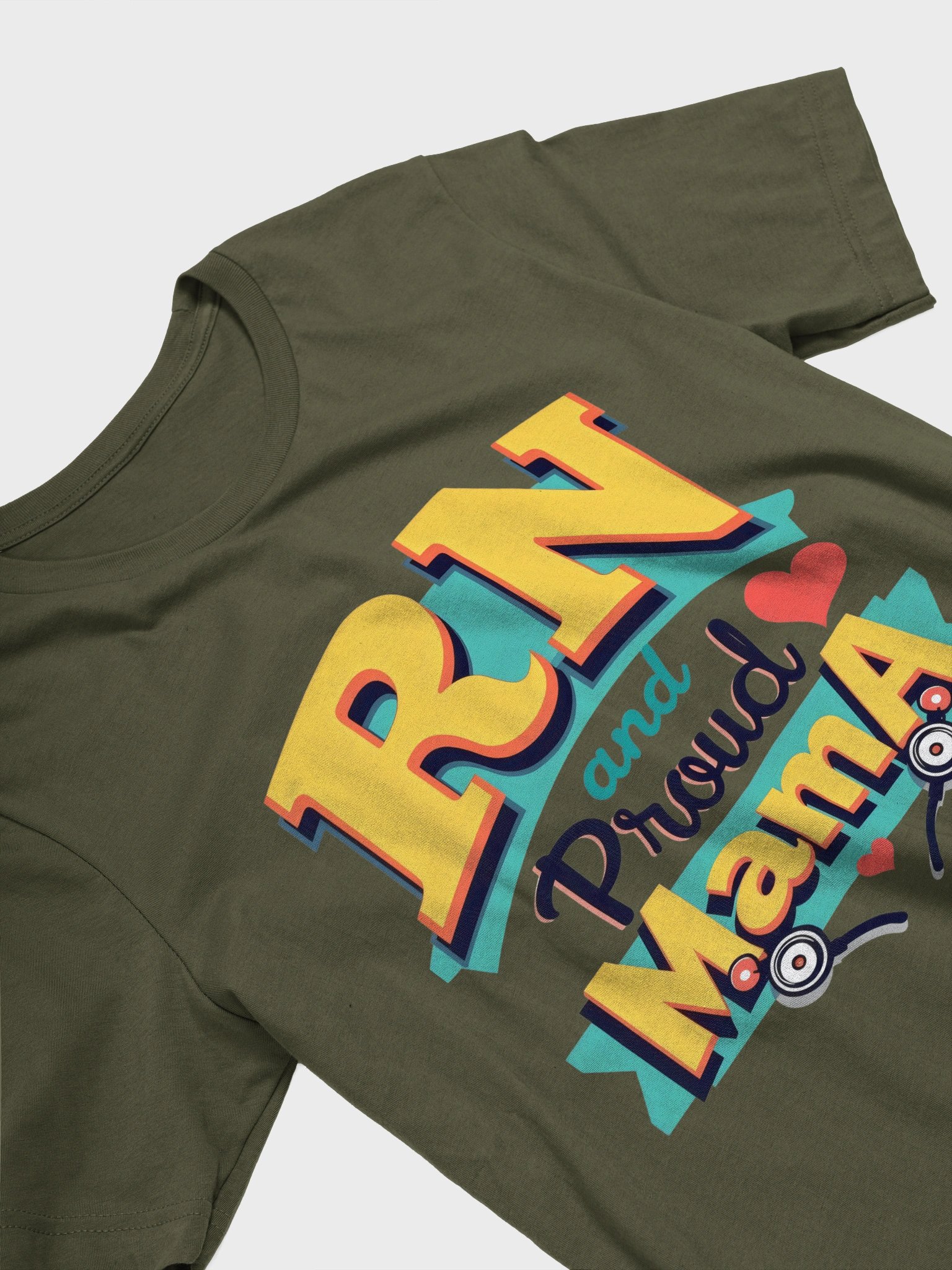 Proud RN Mama Stethoscope T-Shirt product image (63)