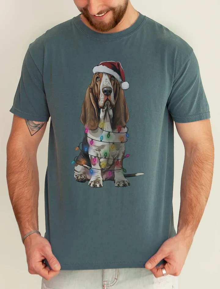 Funny Basset Hound Christmas T-Shirt for Basset Hound Paw-rents product image (1)