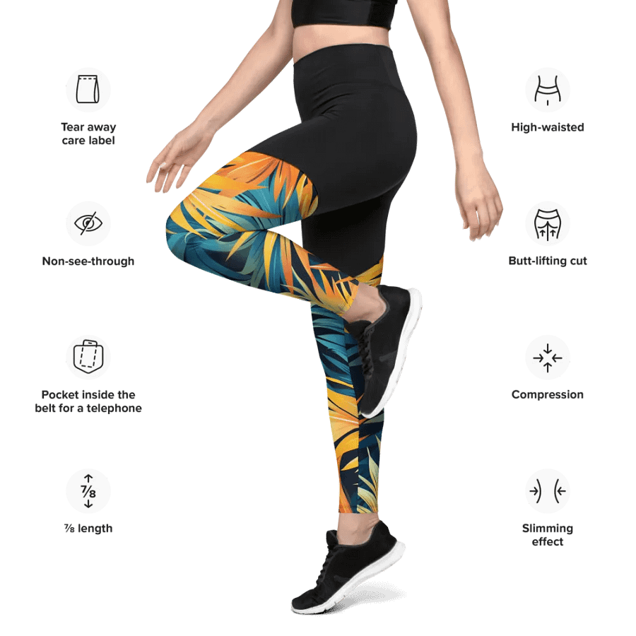Tropical Flow Sports Leggings product image (3)