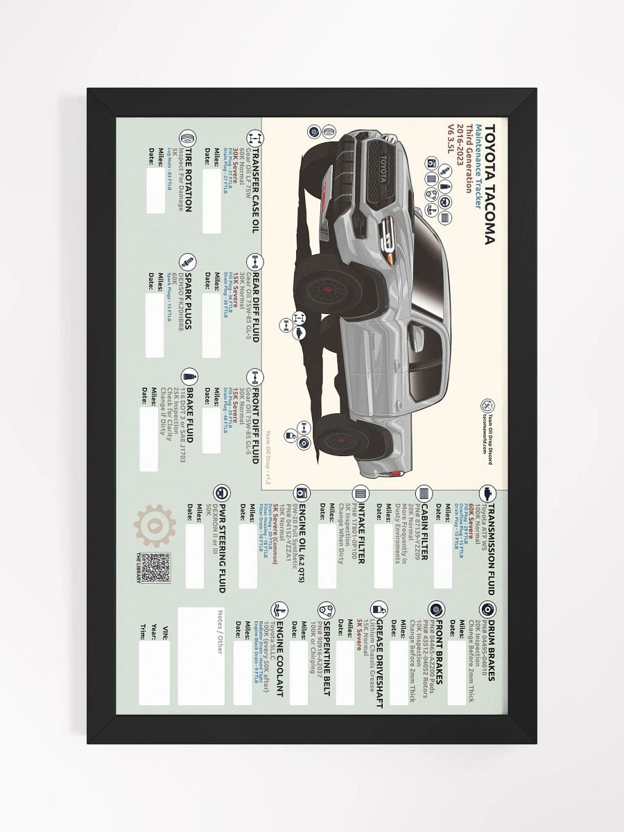 3RD GEN MAINTENANCE TRACKER V1.2 - Silver/Cement (FRAMED) product image (2)