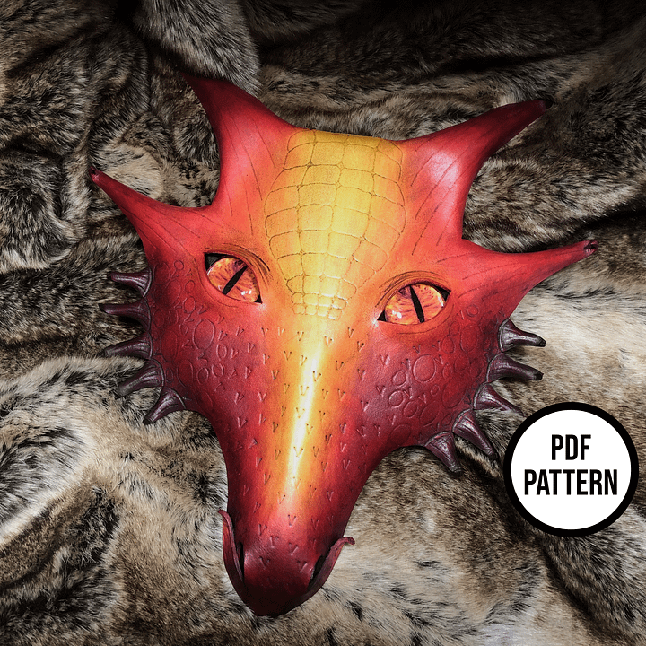 Dragon Mask Pattern - PDF Pattern for Leatherwork product image (2)