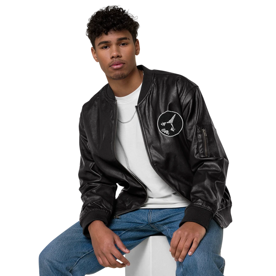 Faux Leather bomber jacket - channel logo product image (5)