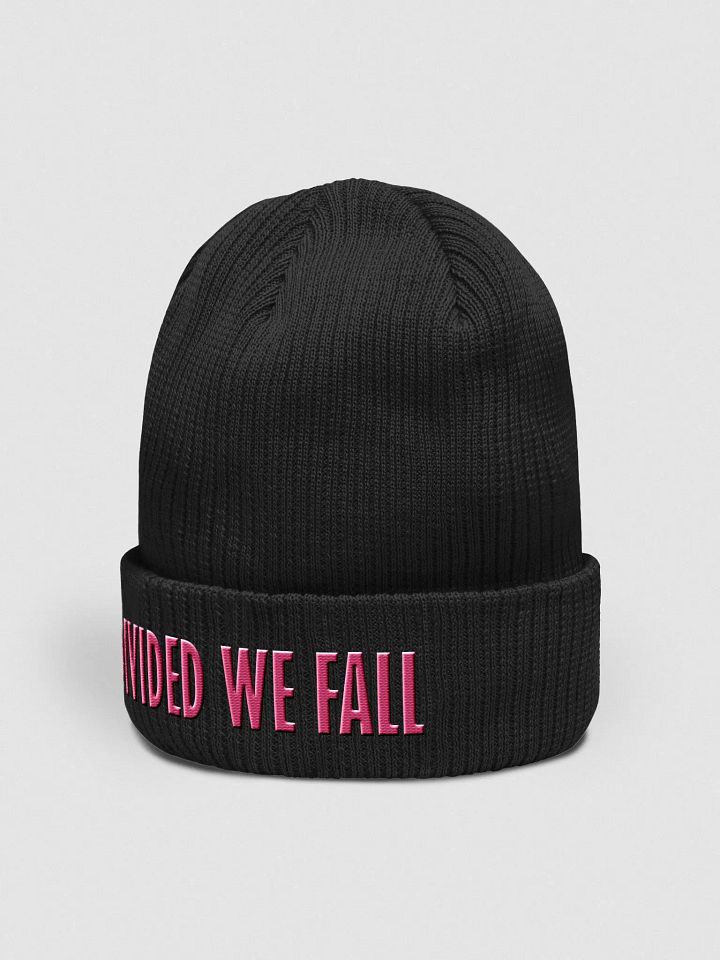 Divided We Fall - Pink - Beechfield Organic Ribbed Beanie product image (2)