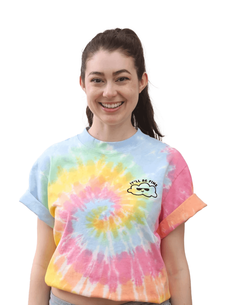 It'll Be Fine Tie Dye Tee - pastel (embroidered) product image (1)