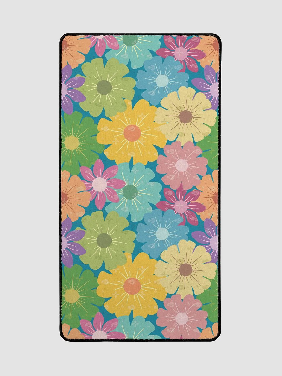 Vibrant Daisy Floral Block Prints Design Desk Mat product image (3)