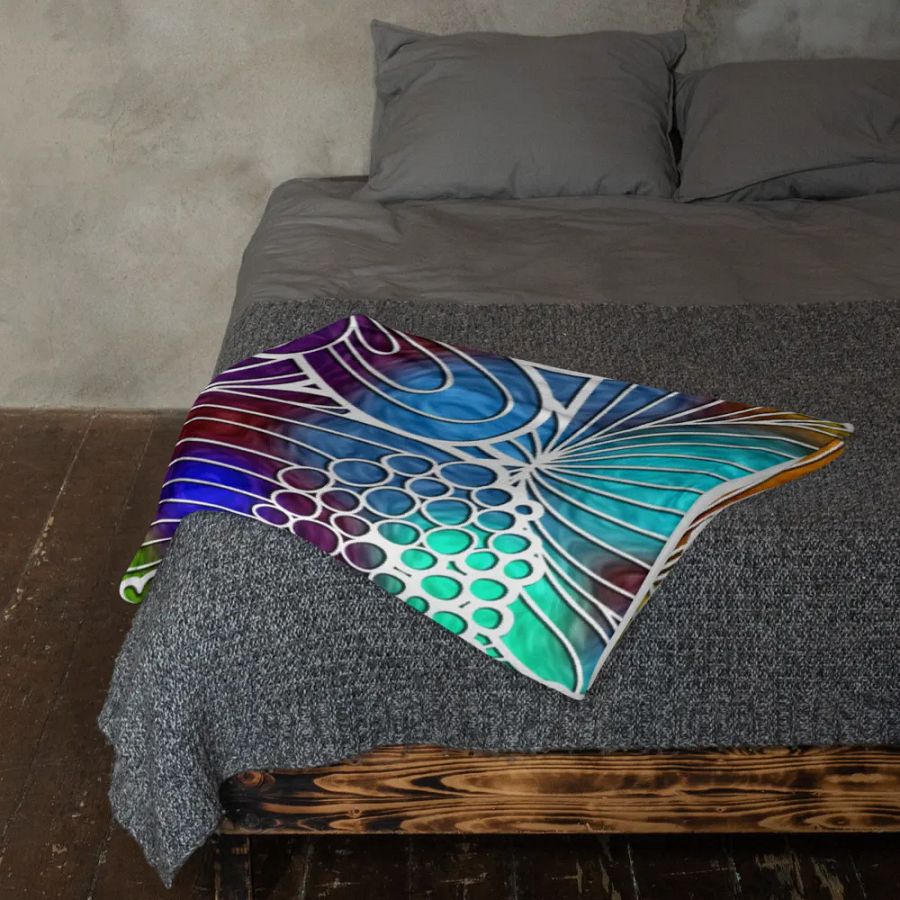 Colorful Retro Flowers Throw Blanket product image (23)