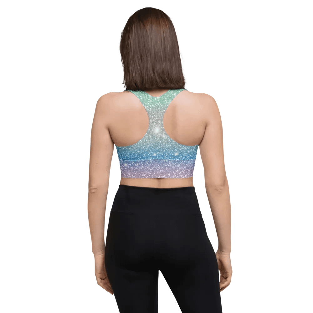 Glitter Unicorn Texture Design Longline Sports Bra - 9 product image (4)
