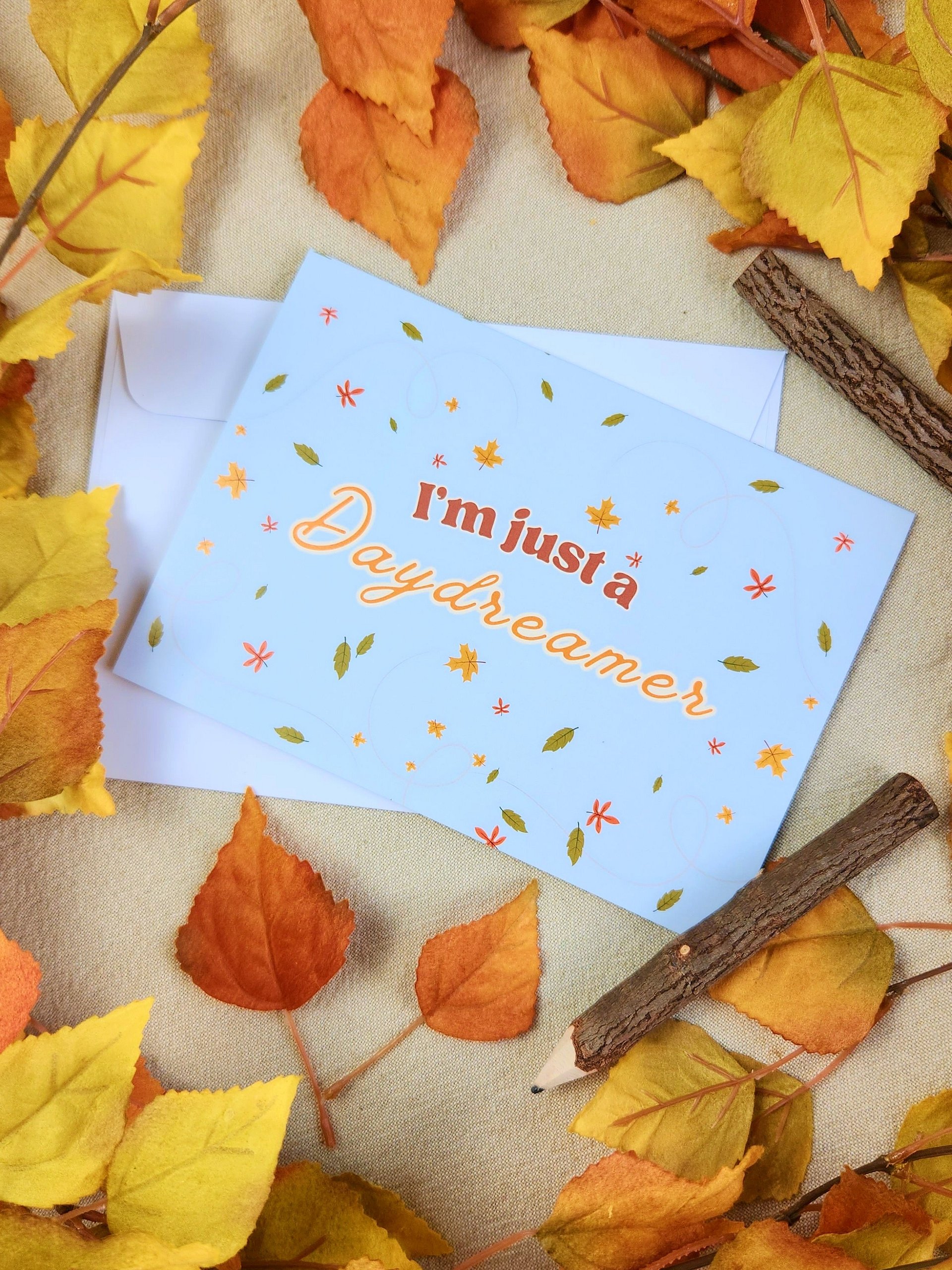 Autumn Daydreams Greeting Card (Blue) product image (3)