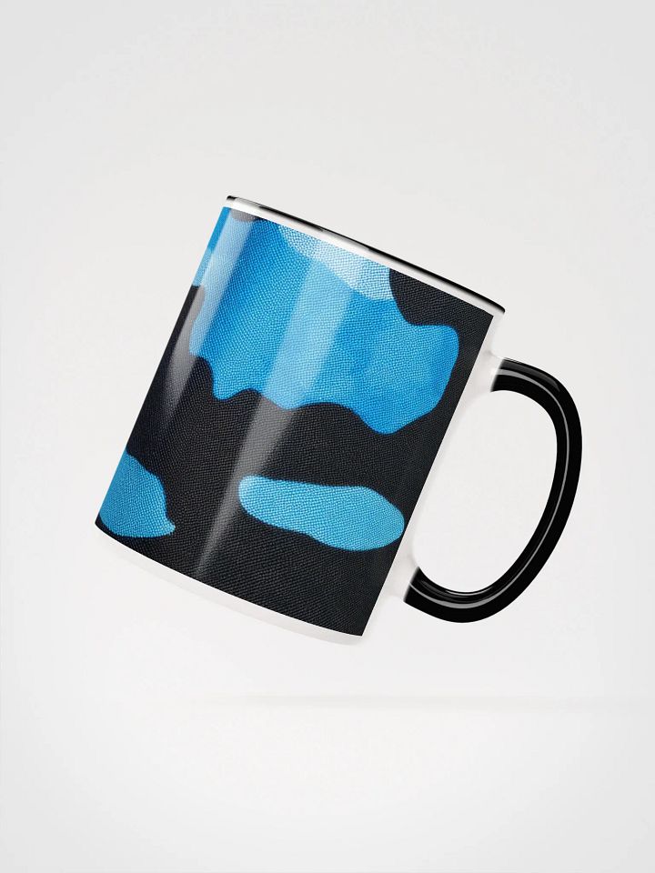 Ceramic Mug with Color inside black and light blue camo product image (8)