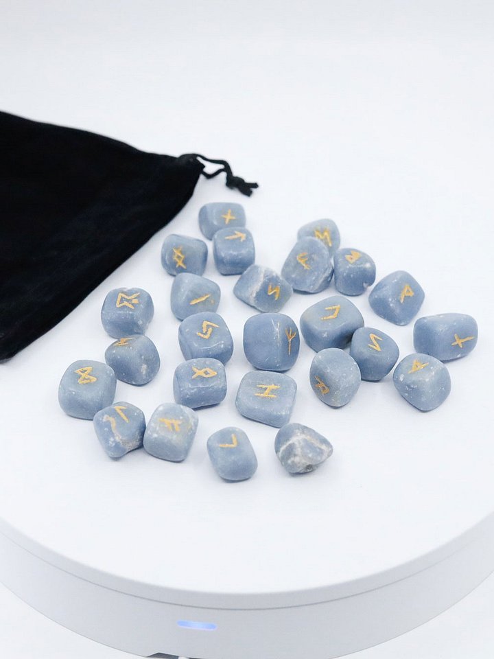 Angelite Crystal Rune Stone Set product image (1)