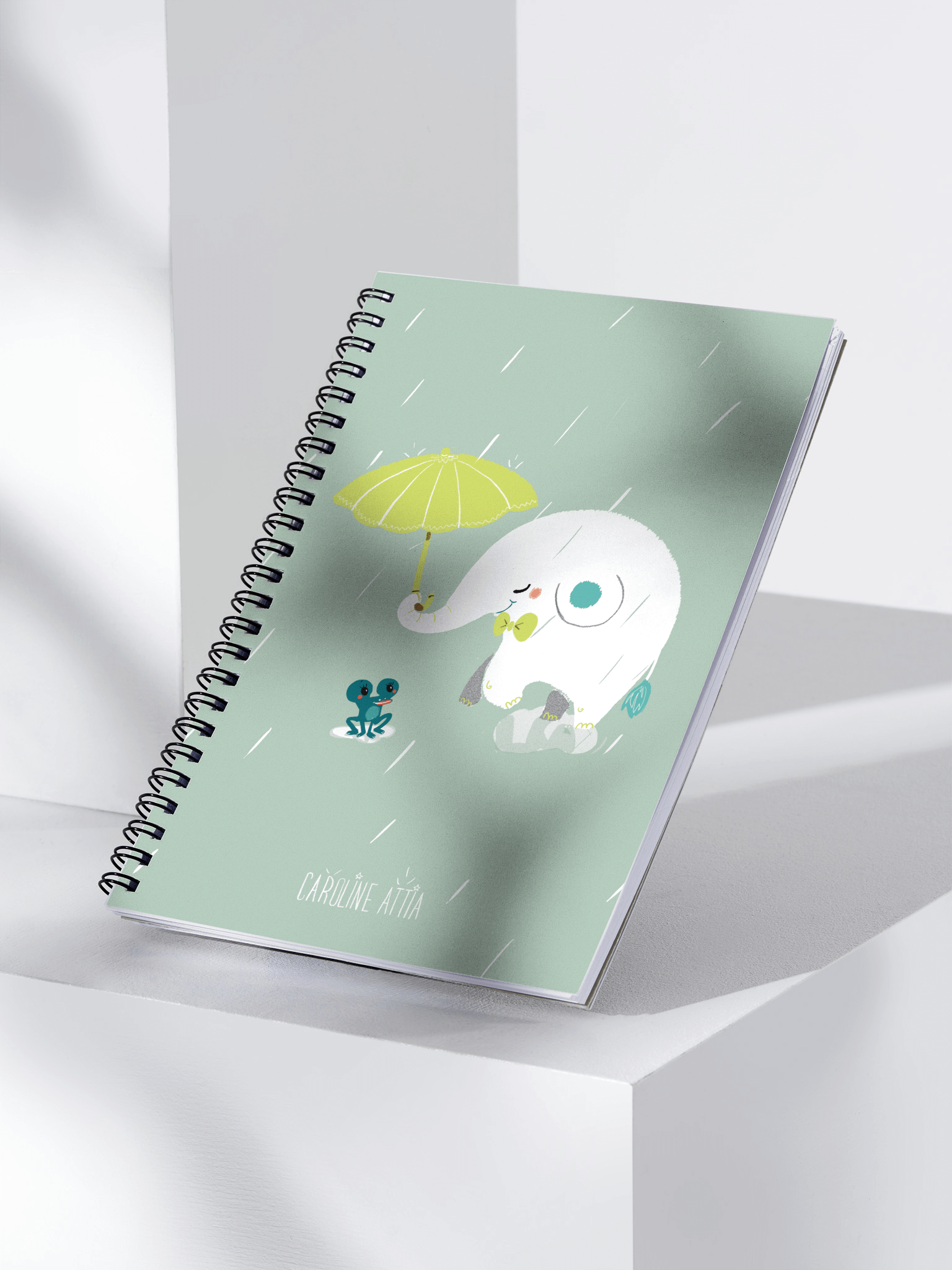 Rainy Elephant & Frog Notebook product image (3)