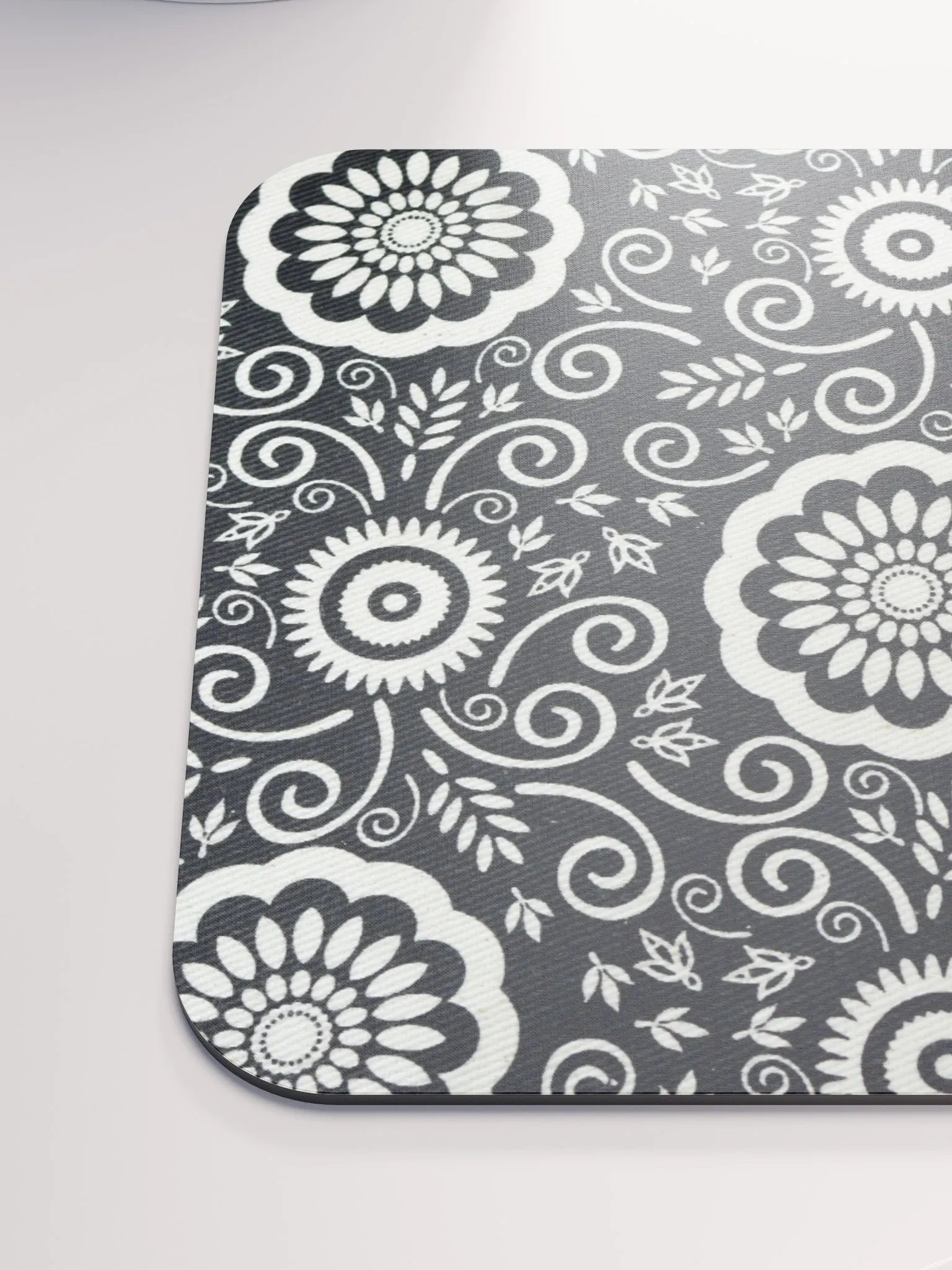 Monochrome Floral Mouse Pad product image (6)