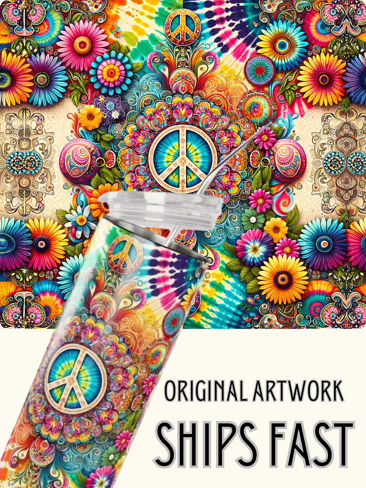 Psychedelic Peace Stainless Steel Tumbler product image (1)