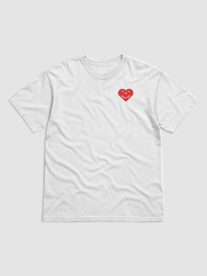 Love - You Matter :-) Corner Front Print - Heavyweight T-Shirt - White or Black product image (1)