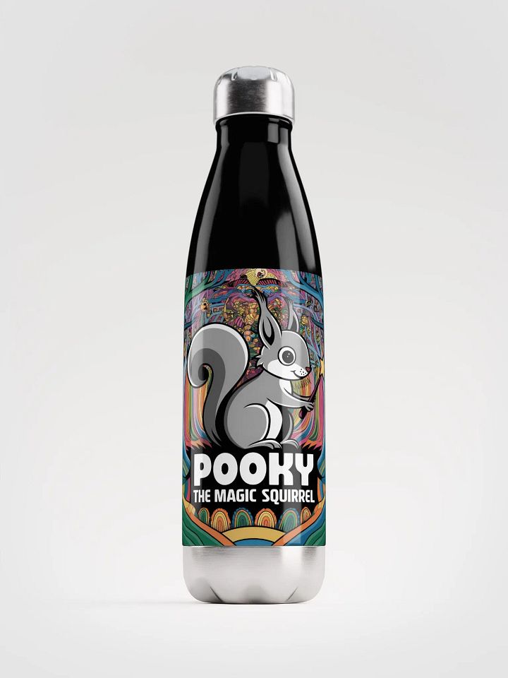 Black Water Bottle: Pooky, the Magic Squirrel product image (1)