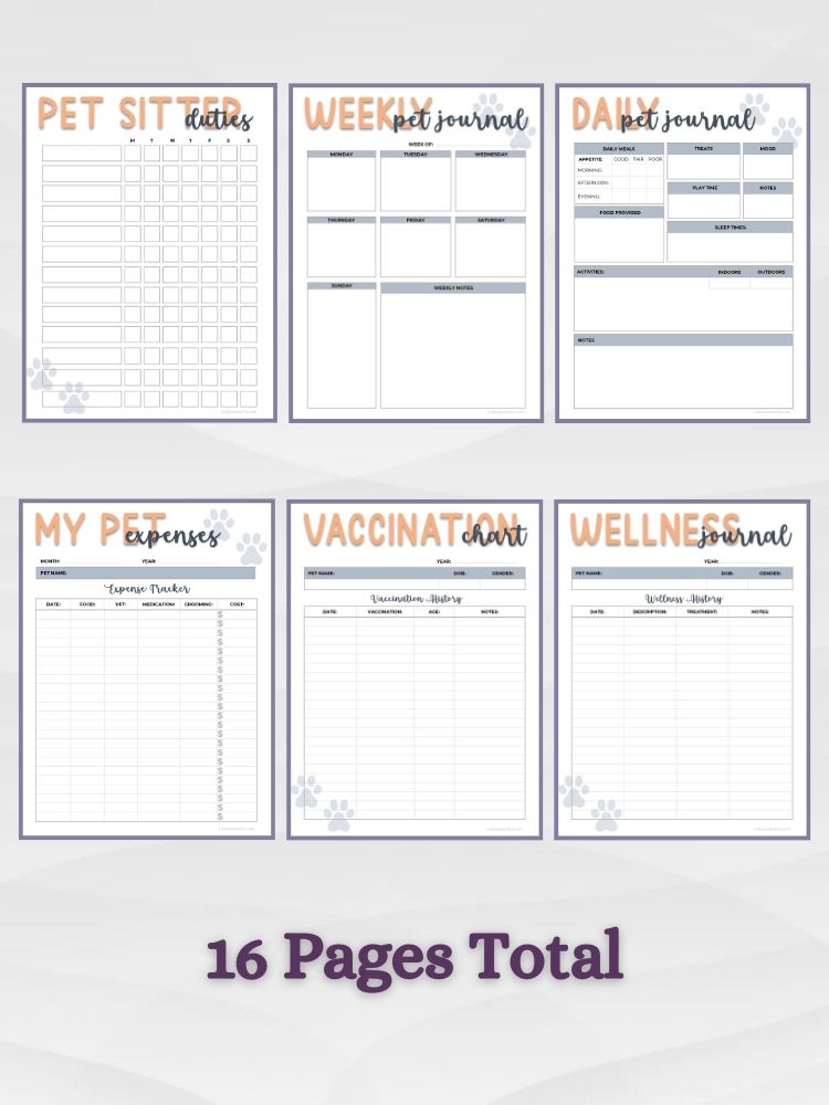 Pet Health and Wellness Planner product image (7)