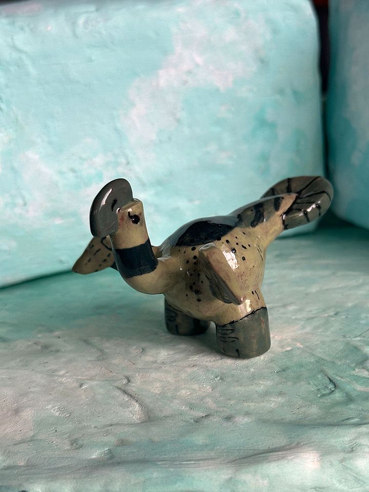 Green Oviraptor Ceramic Spill product image (1)