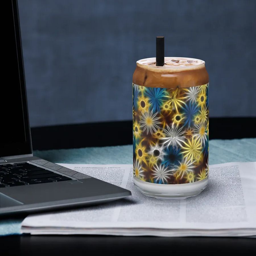 Glowing Daisies Can Shaped Glass product image (33)