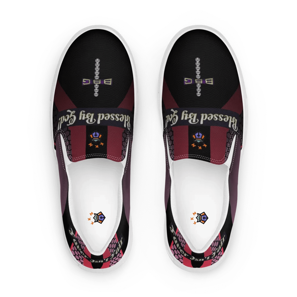 BBG Diamond Cross Black and Purple Men's Slip Ons product image (9)