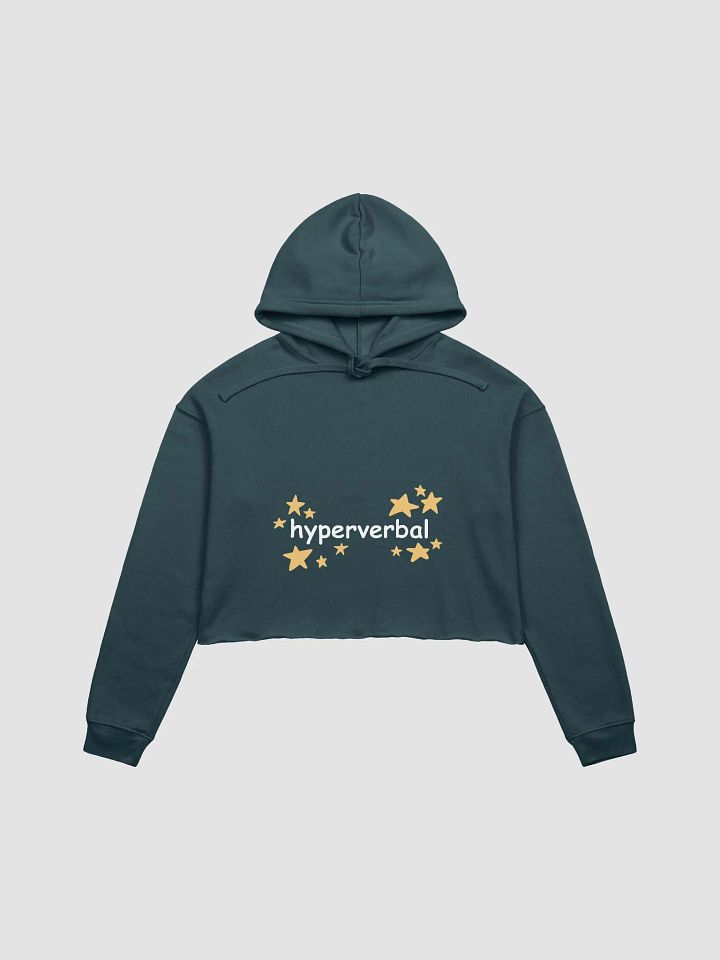 hyperverbal (comic sans with stars) fleece crop hoodie product image (1)