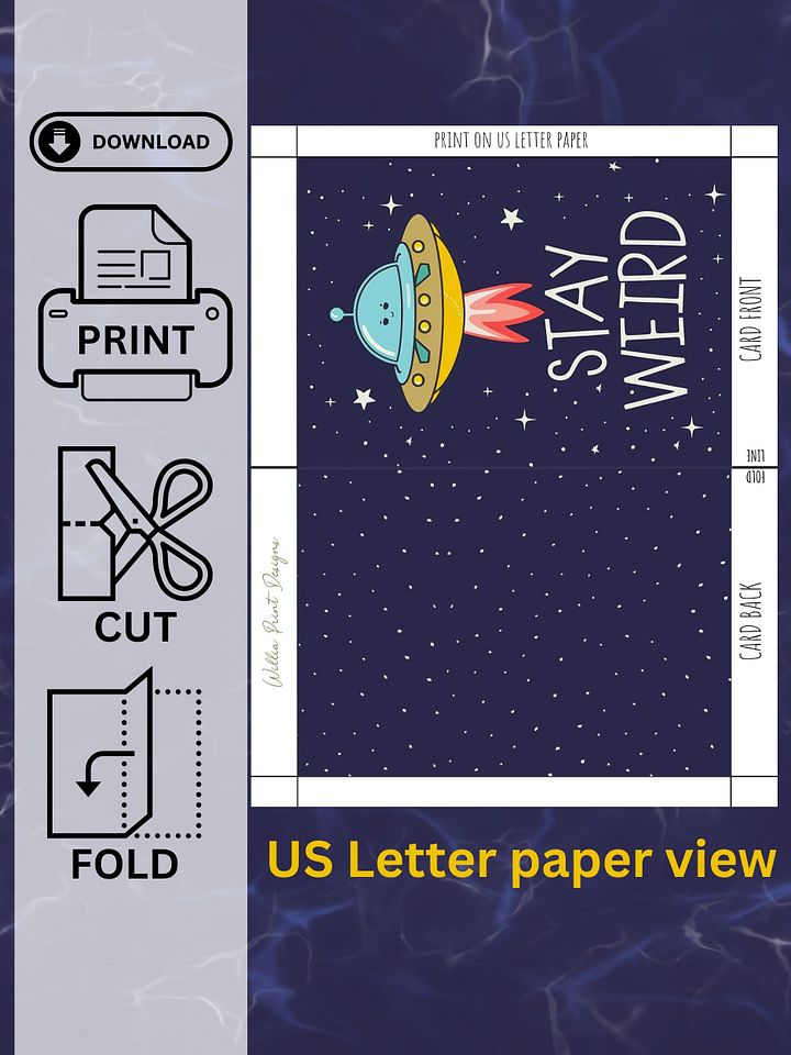 Stay Weird UFO Friendship Card (digital download) product image (2)