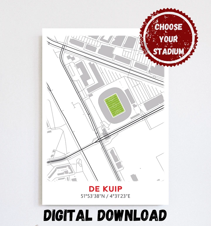 Feyenoord Stadium Map Design Digital Download product image (1)