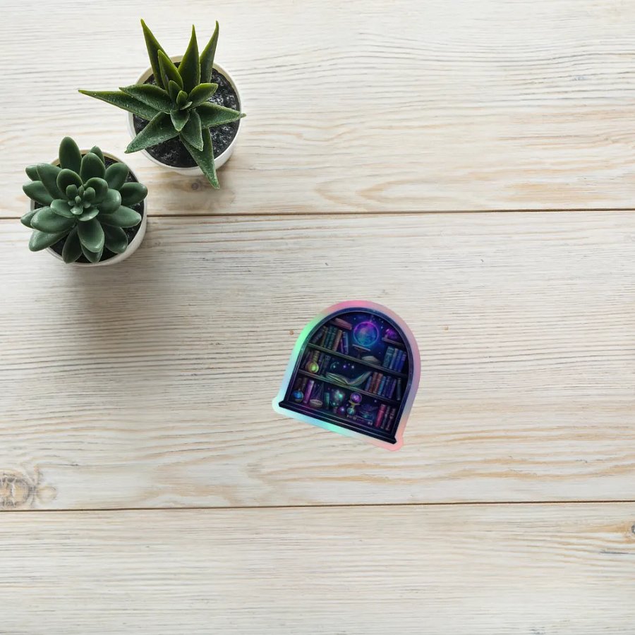 Starry Book Shelf Holographic Sticker product image (8)