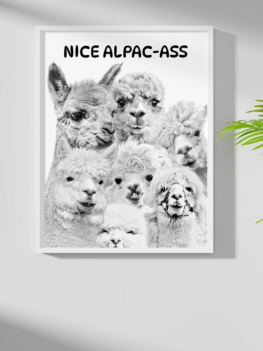Black and White Alpacas Bathroom Downloadable Wall Art product image (5)