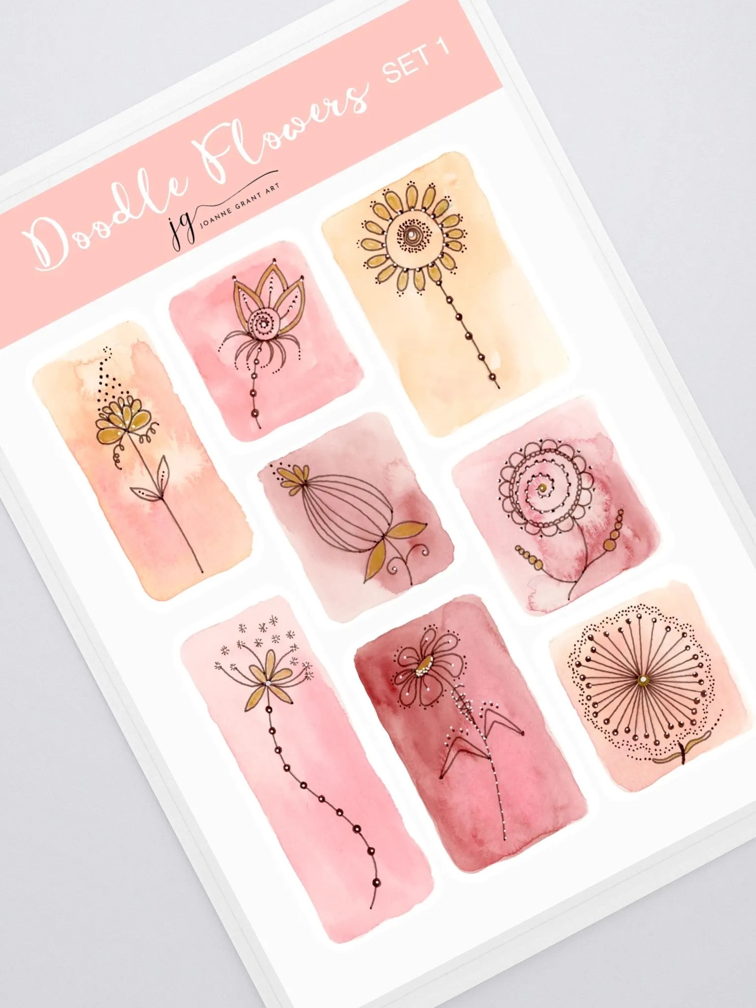 Flower Doodle Kiss Cut Stickers Set 1 product image (2)