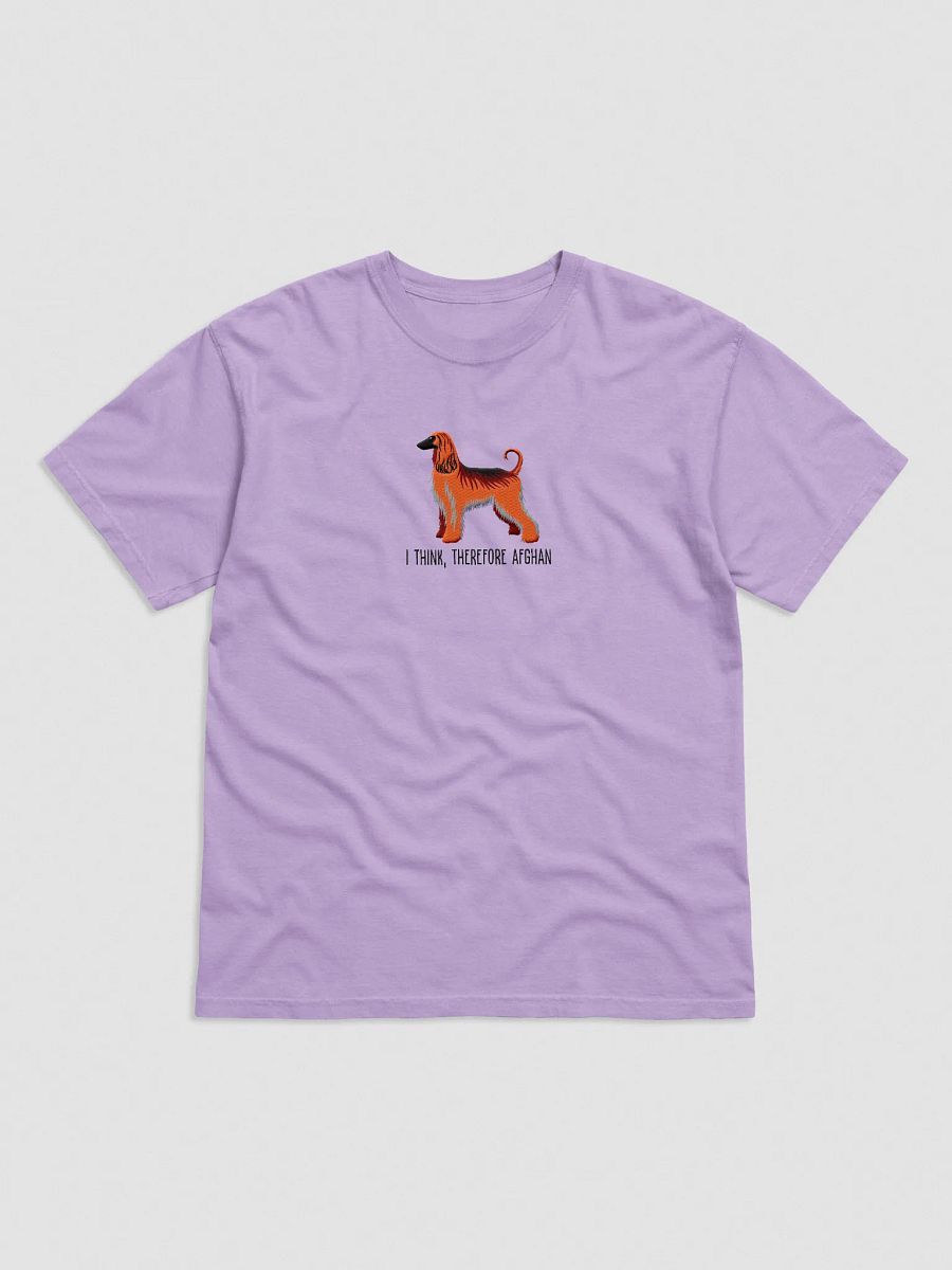 I Think, Therefore Afghan T-Shirt(Embroidered) of an Afghan Hound(Red) product image (33)