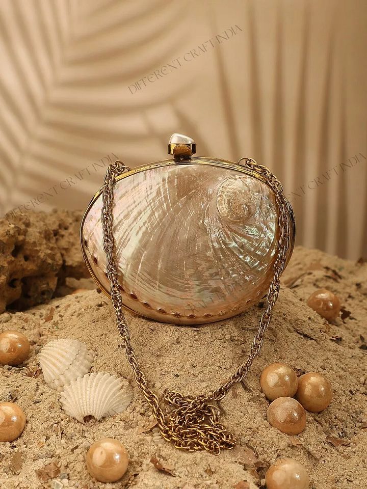 Luxurious White Abalone Seashell purse Sirena Shell minaudiere mini clutch bag product image (1)