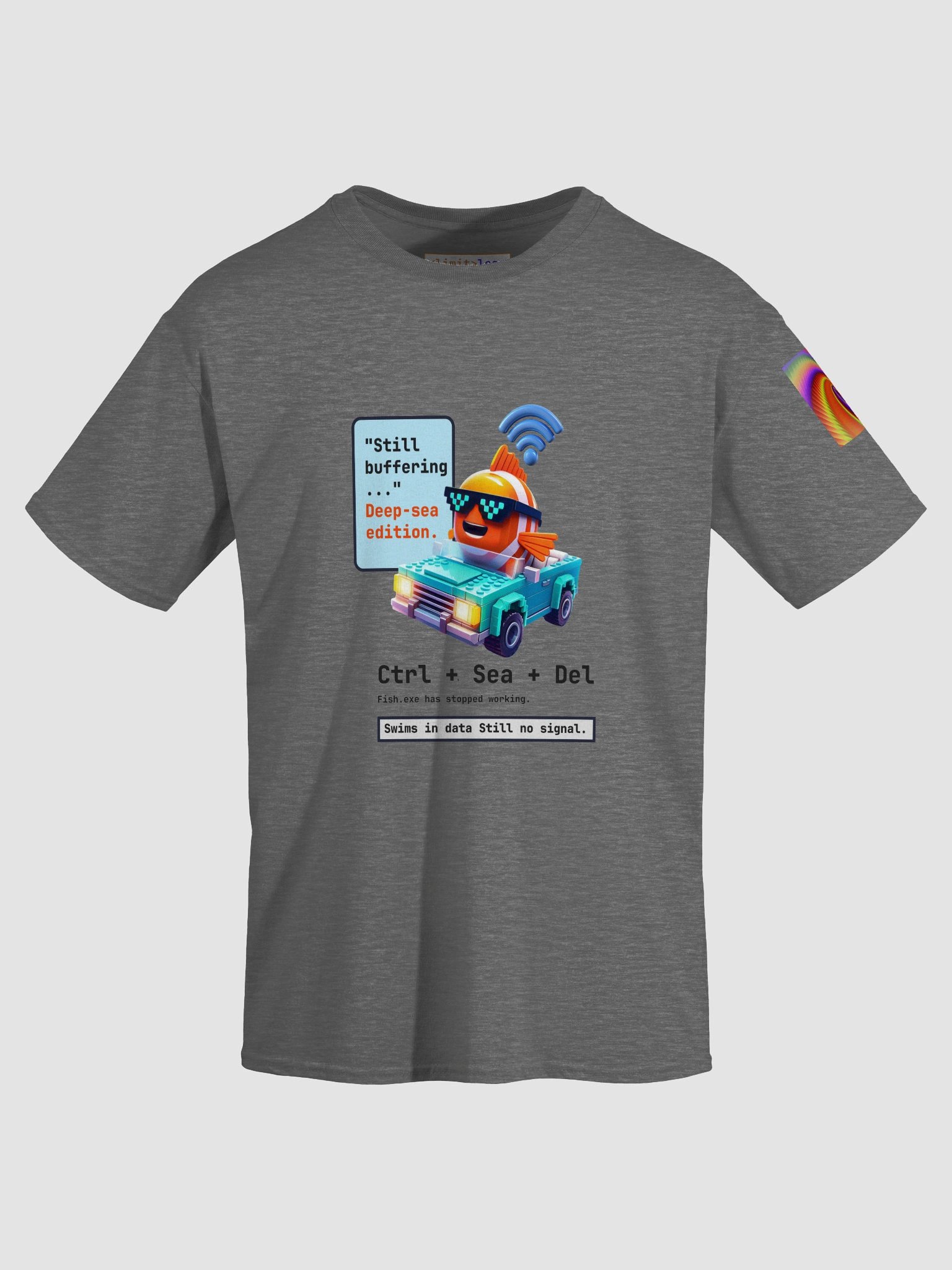 Unisex T-Shirt "Ocean Driver WiFi Search" – Funny Gamer Fish Shirt, Internet Geek Style, Streetwear Cotton Tee product image (9)