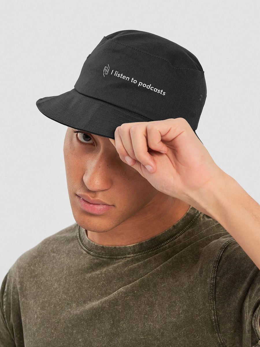I listen to podcasts Flexfit Bucket Hat – Black product image (3)