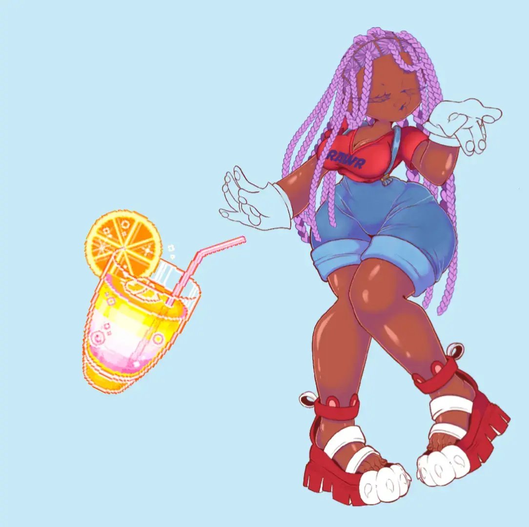 Work in progress of one of my OCs 💜💅 I really wanted to give her chunky energy with those paw shoes and soft glam vibes with the braids. Still tweaking things, but I’m loving how she’s turning out so far! What do you think? 🧸🐾 #WIP #OCart #CharacterDesign #DigitalArt #BraidedHair #ChunkyShoes #ArtWIP #ArtProcess #BlackGirlMagic #OriginalCharacter #Cutestyle #IllustrationArtist #AestheticArt #SupportSmallArtists #ArtShare #procreate #PawsAndClaws #blackgirlart 