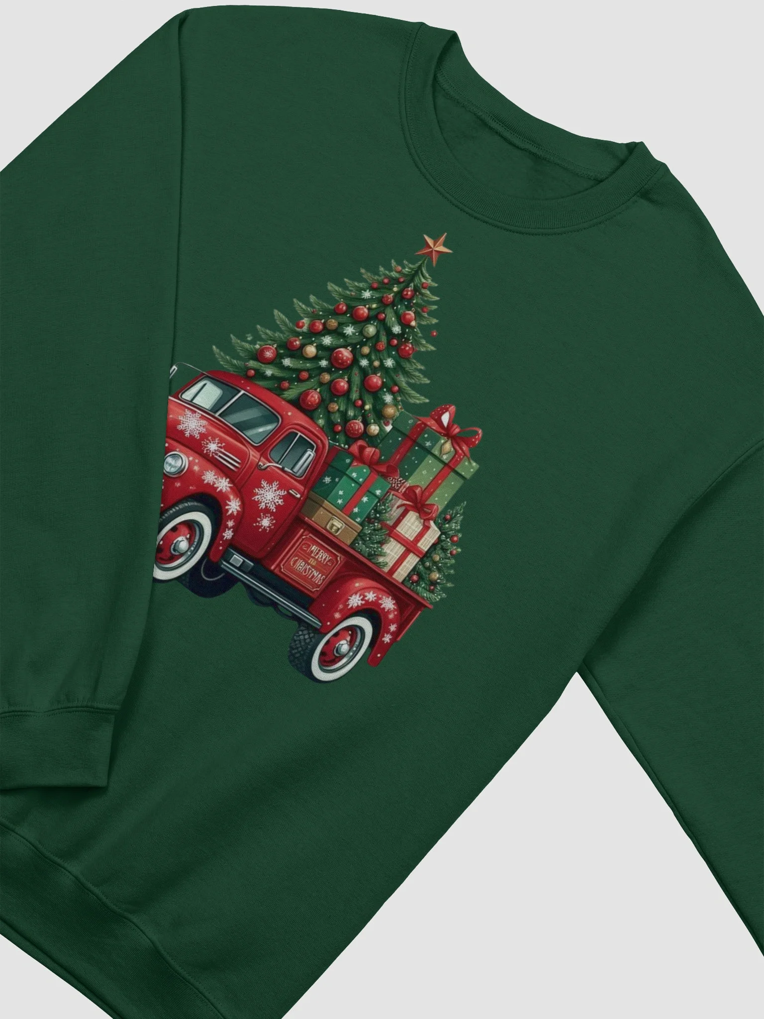Merry Christmas Vintage Truck Crewneck Sweatshirt product image (3)