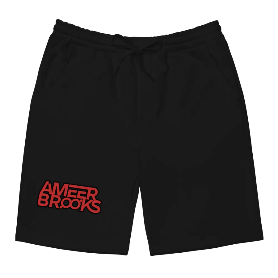 Main Logo Red and Black Fleece Shorts product image (10)