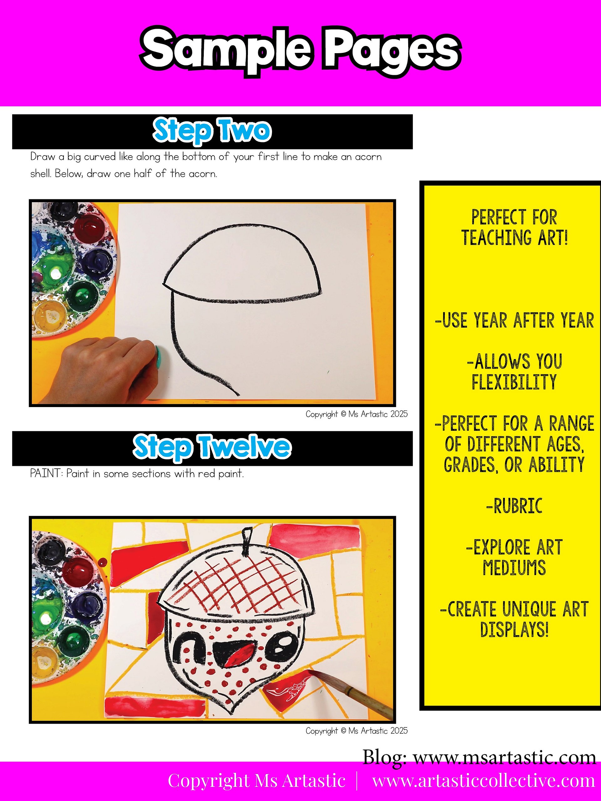 Autumn Acorn Warm Colors Art Project with Literacy & Reflection Activities (Grades K–3) product image (4)