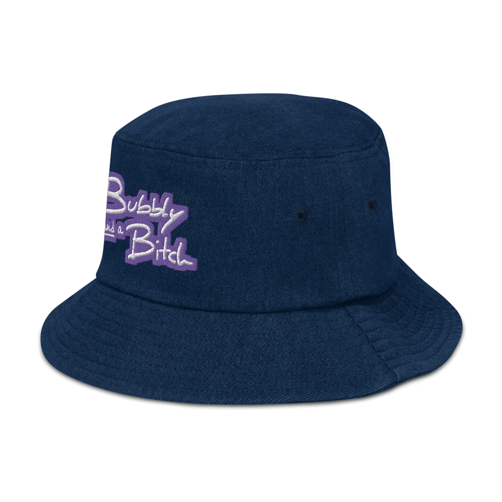 Bubbly and a B*tch (purple bubble design 2) denim bucket hat product image (4)