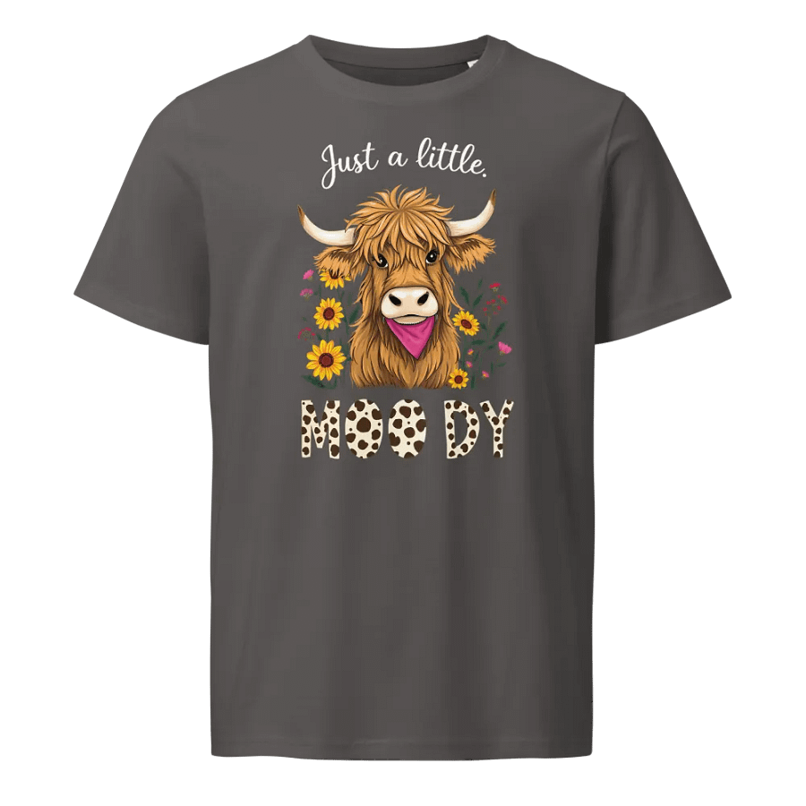 Just a Little Moody Highland Cow Easter Organic Tee product image (3)